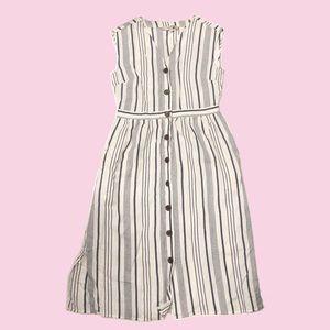 LOFT Striped Linen Buttondown Dress